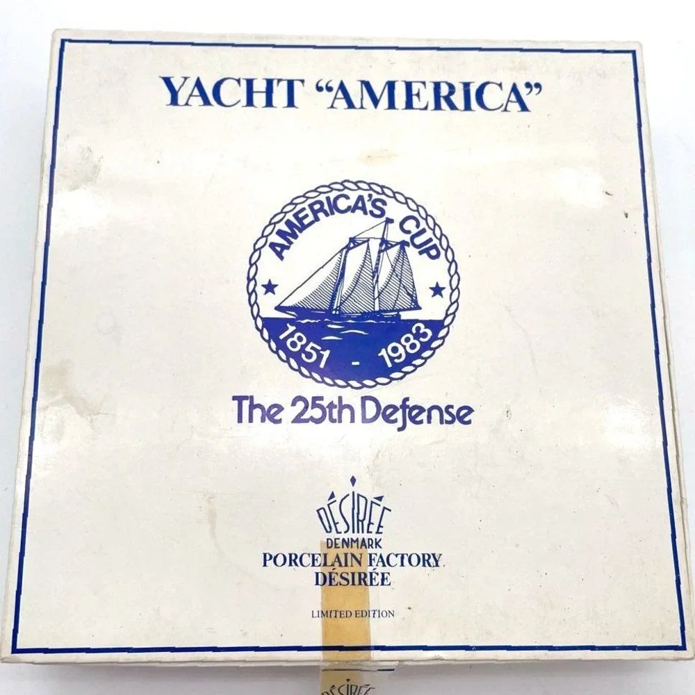 Desiree Denmark America's Cup 1983 Yacht America Porcelain Plate Boxed COA